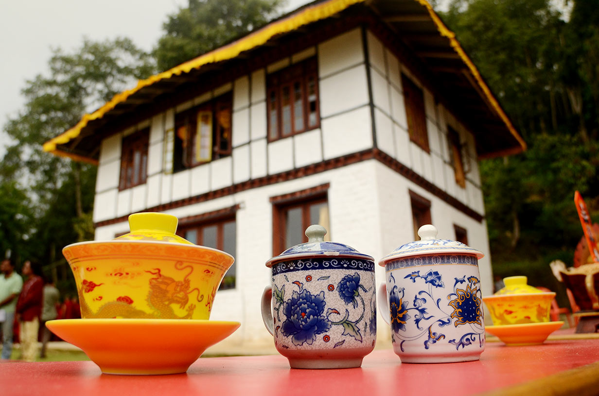 Monastery-and-Traditional-Tea-Pots---Bhutiya-Community,-Dungra-Basti,-15-Miles,-Kalimpong
